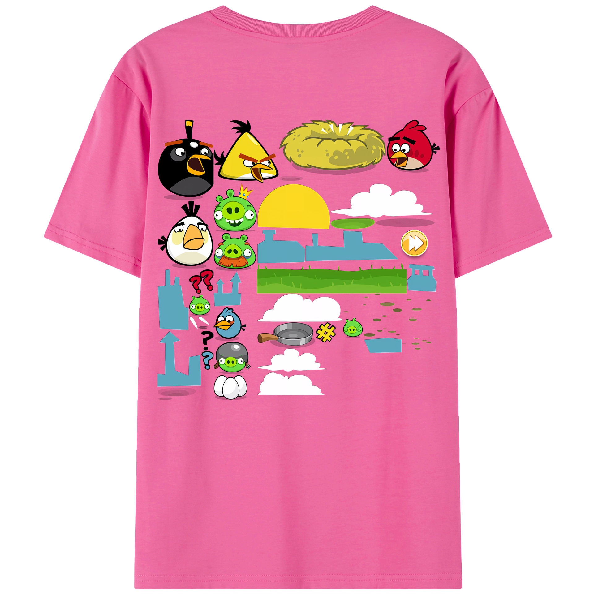 （画像用） Angry Birds アングリーバード レディース半袖Tシャツ(バックプリント)
